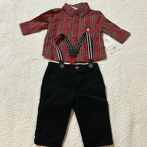Disney Baby Plaid/ Corduroy overall SET! NWT 3-6 Months